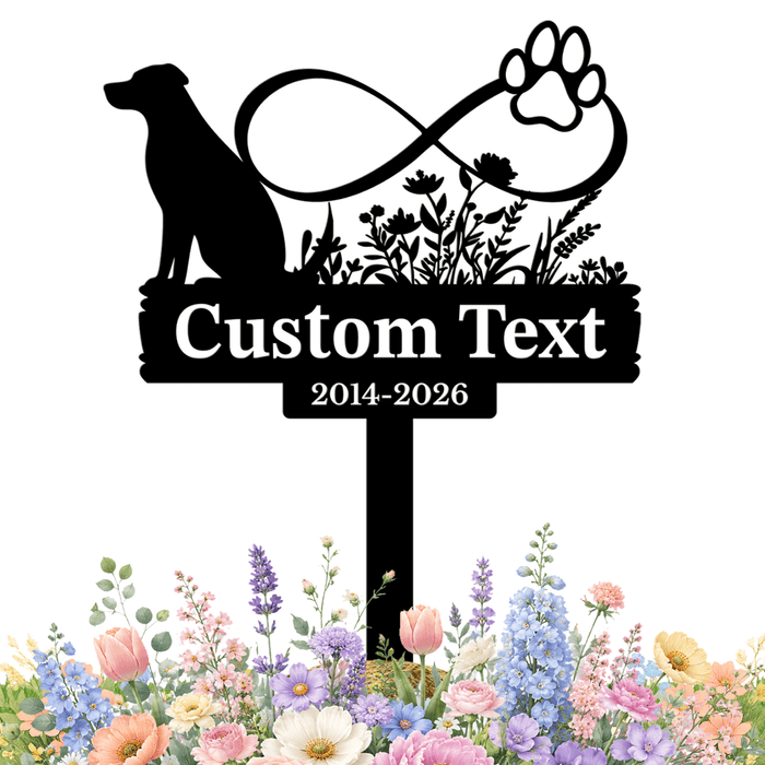 Personalized Dog Memorial Garden Stake | Custom Dog Memorial Metal Sign