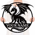 Custom Dragon Metal Sign – Personalized Name Wall Decor