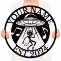 Personalized Alien UFO Music Metal Sign – Custom Name Wall Decor
