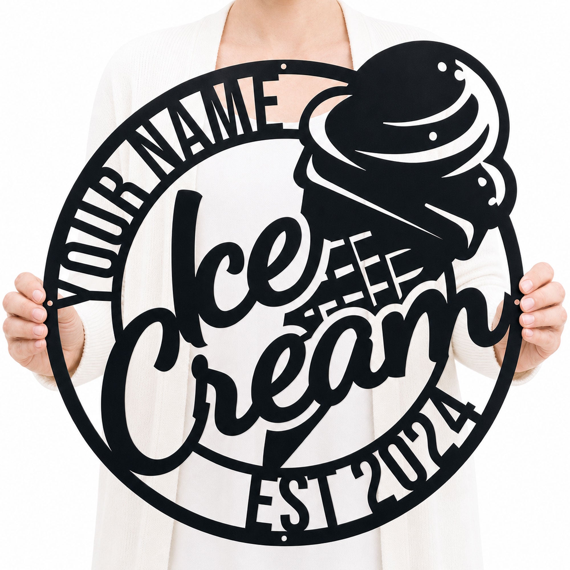 Custom Ice Cream Metal Sign