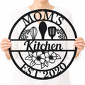 Personalized Mom's Kitchen Metal Sign | Custom Name & Established Year Wall Decor