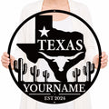 Personalized Texas Metal Sign – Custom Name Wall Decor