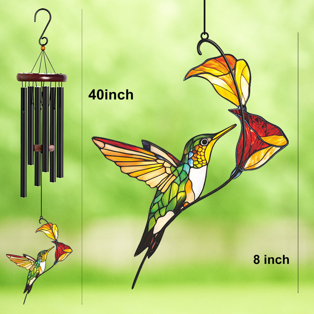 Flying Hummingbird Flower Wind Chime – Style Wind 369