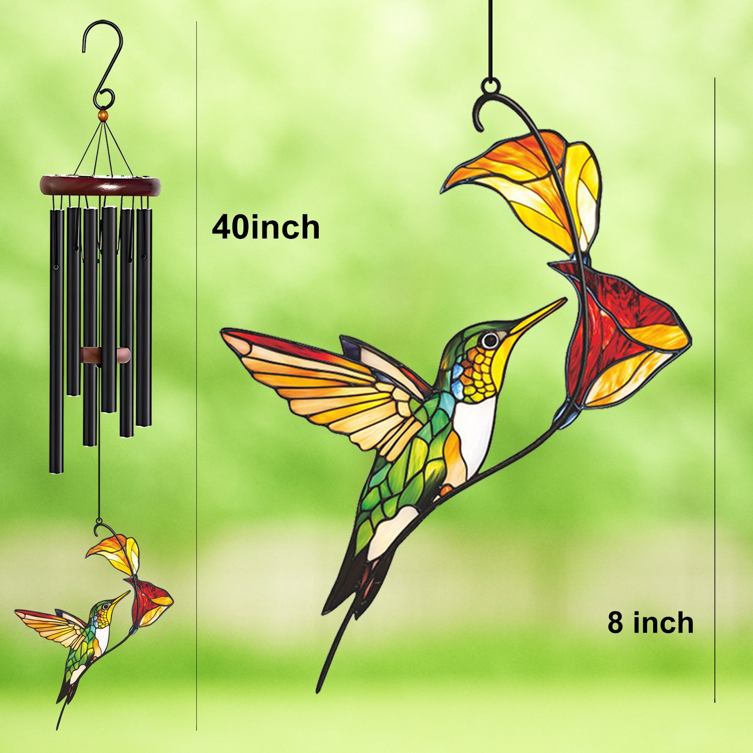 Flying Hummingbird Flower Wind Chime – Style Wind 369