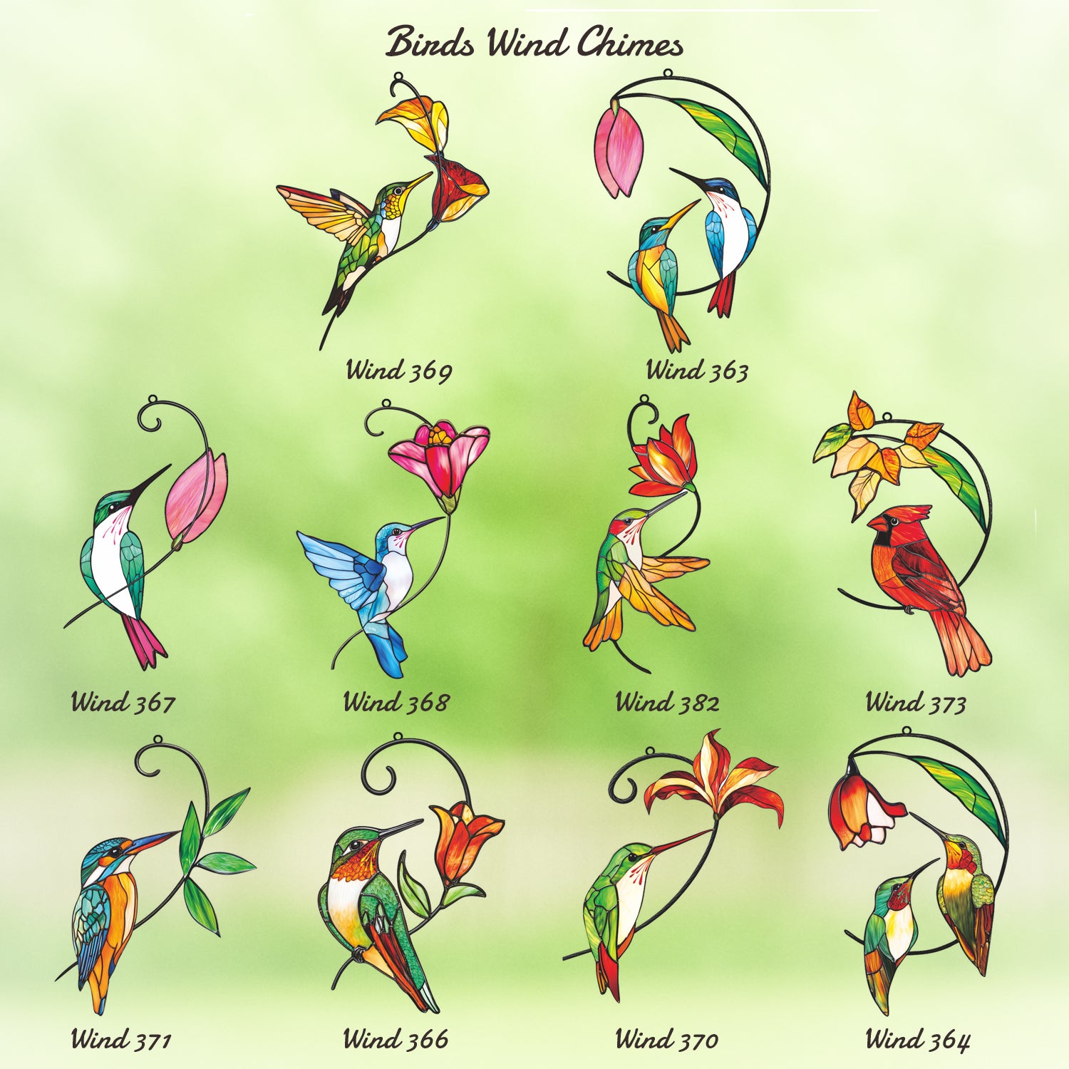 Flying Hummingbird Flower Wind Chime – Style Wind 369