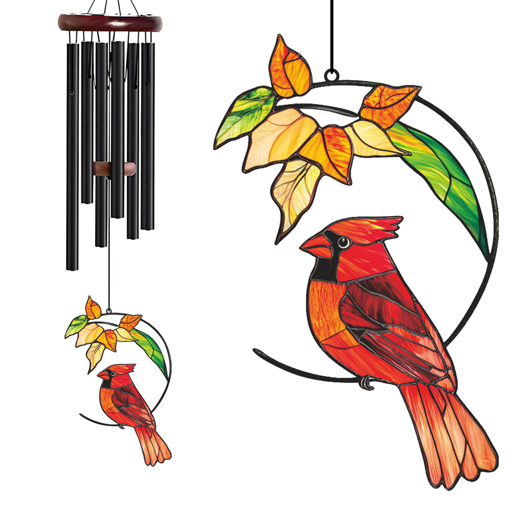 Red Cardinal Leaf Wind Chime – Style Wind 373