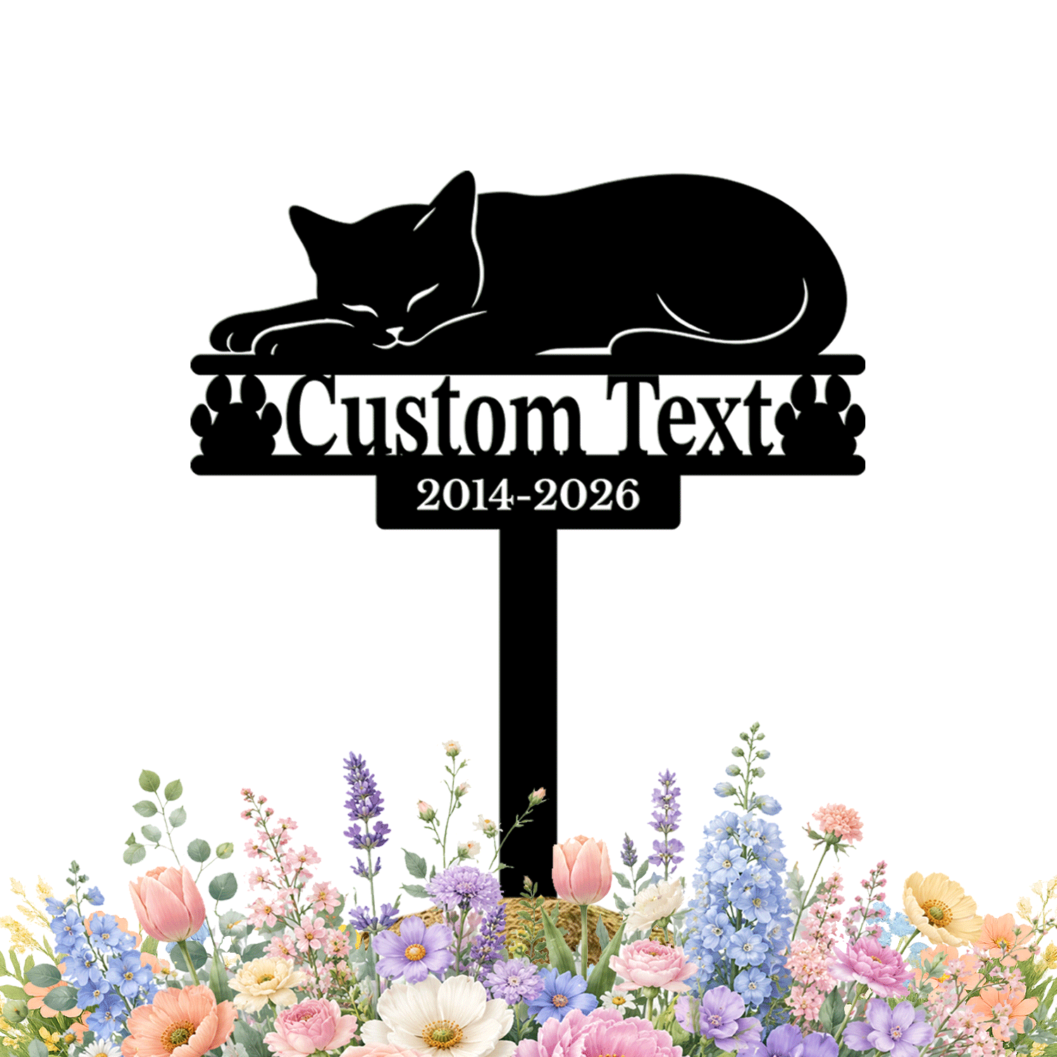 Personalized Cat Memorial Garden Stake | Custom Cat Memorial Metal Sign