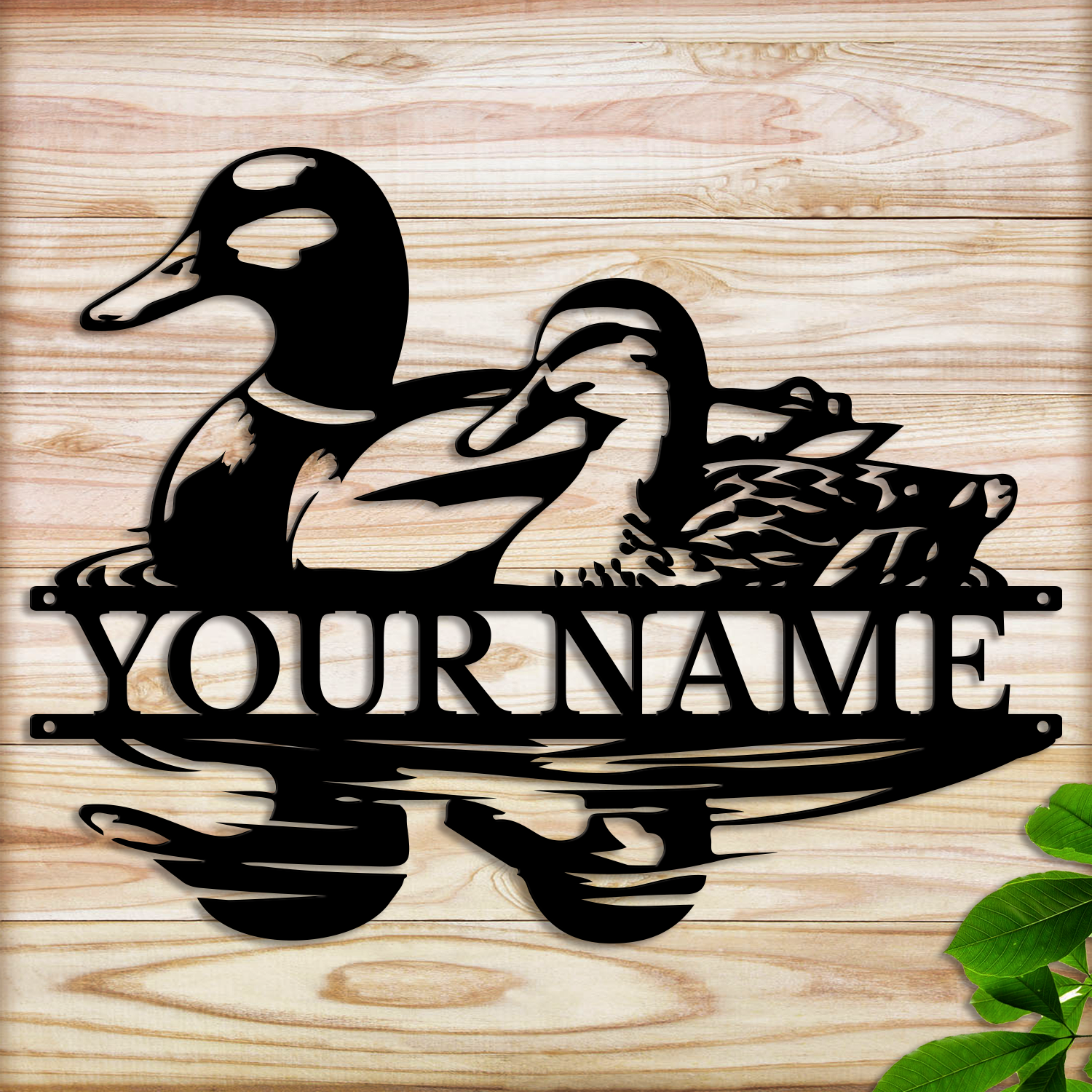 Personalized Duck Metal Sign, Custom Text Waterfowl Wall Decor