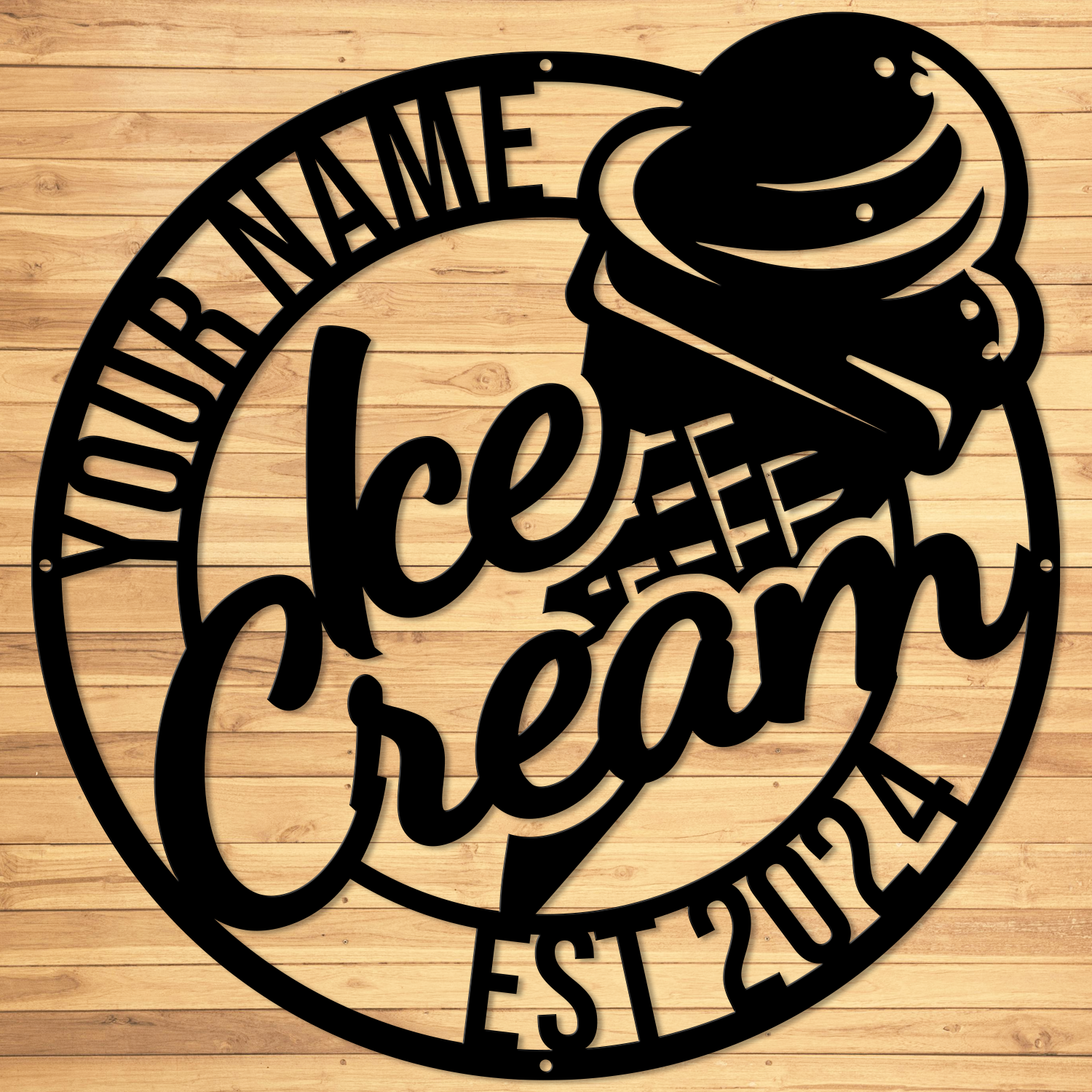 Custom Ice Cream Metal Sign