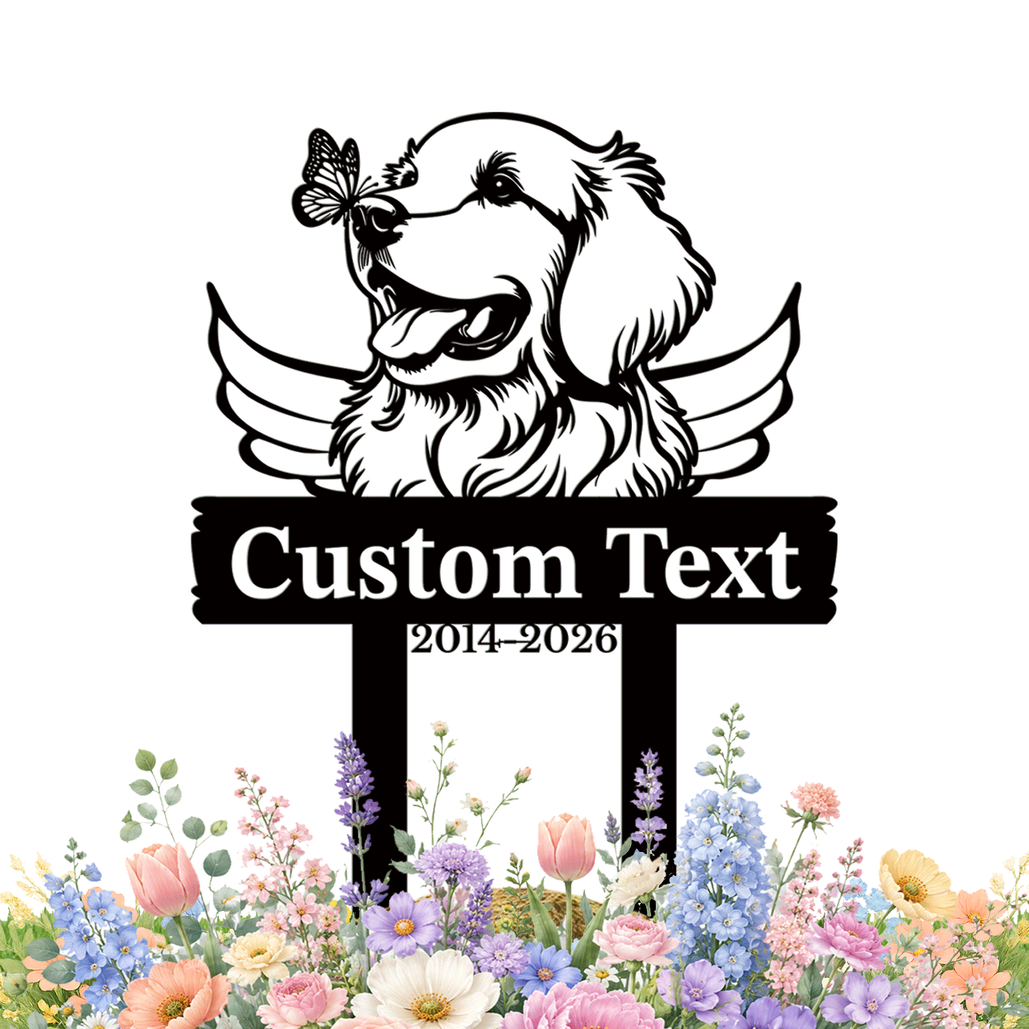 Personalized Dog Memorial Garden Stake | Custom Dog Memorial Metal Sign