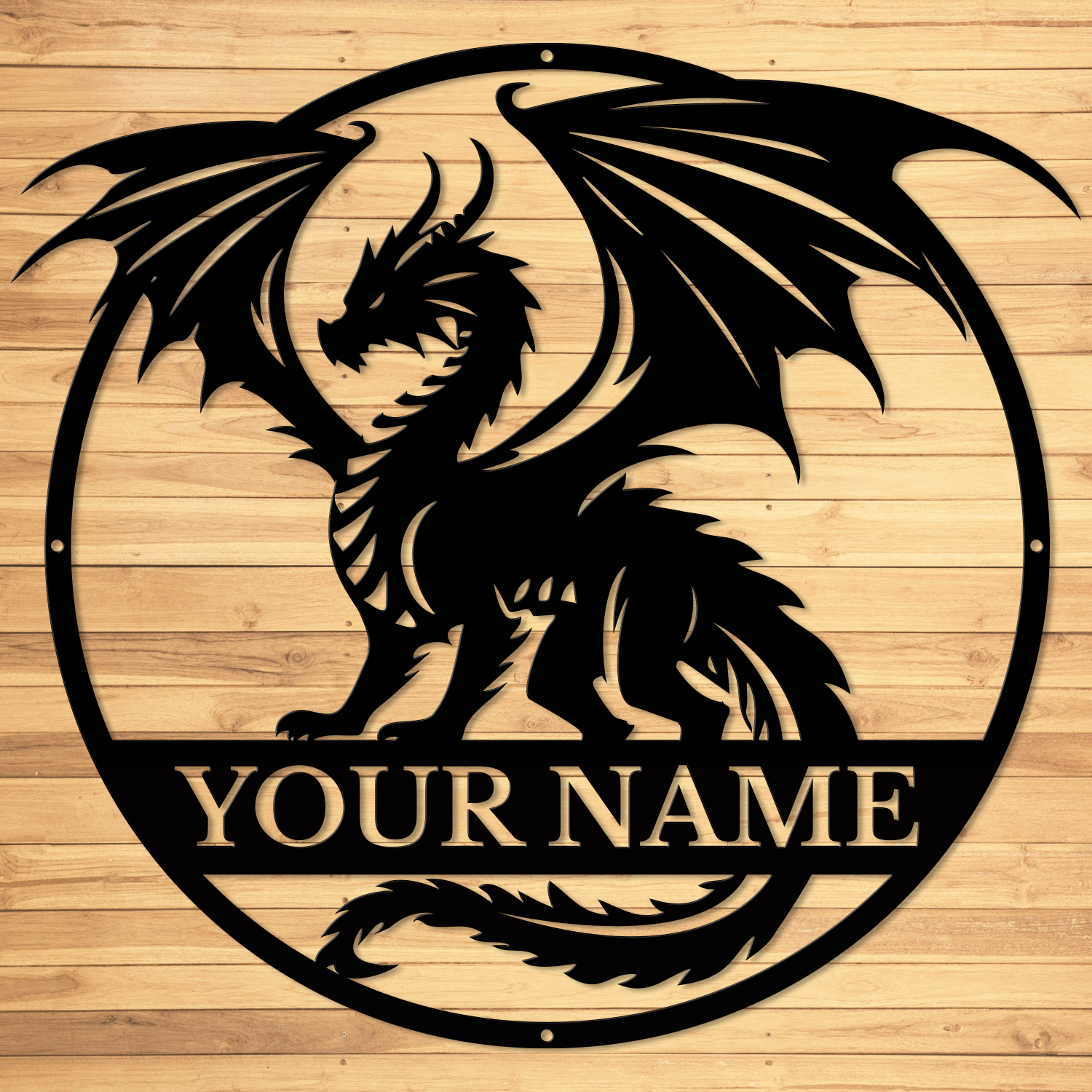 Custom Dragon Metal Sign – Personalized Name Wall Decor