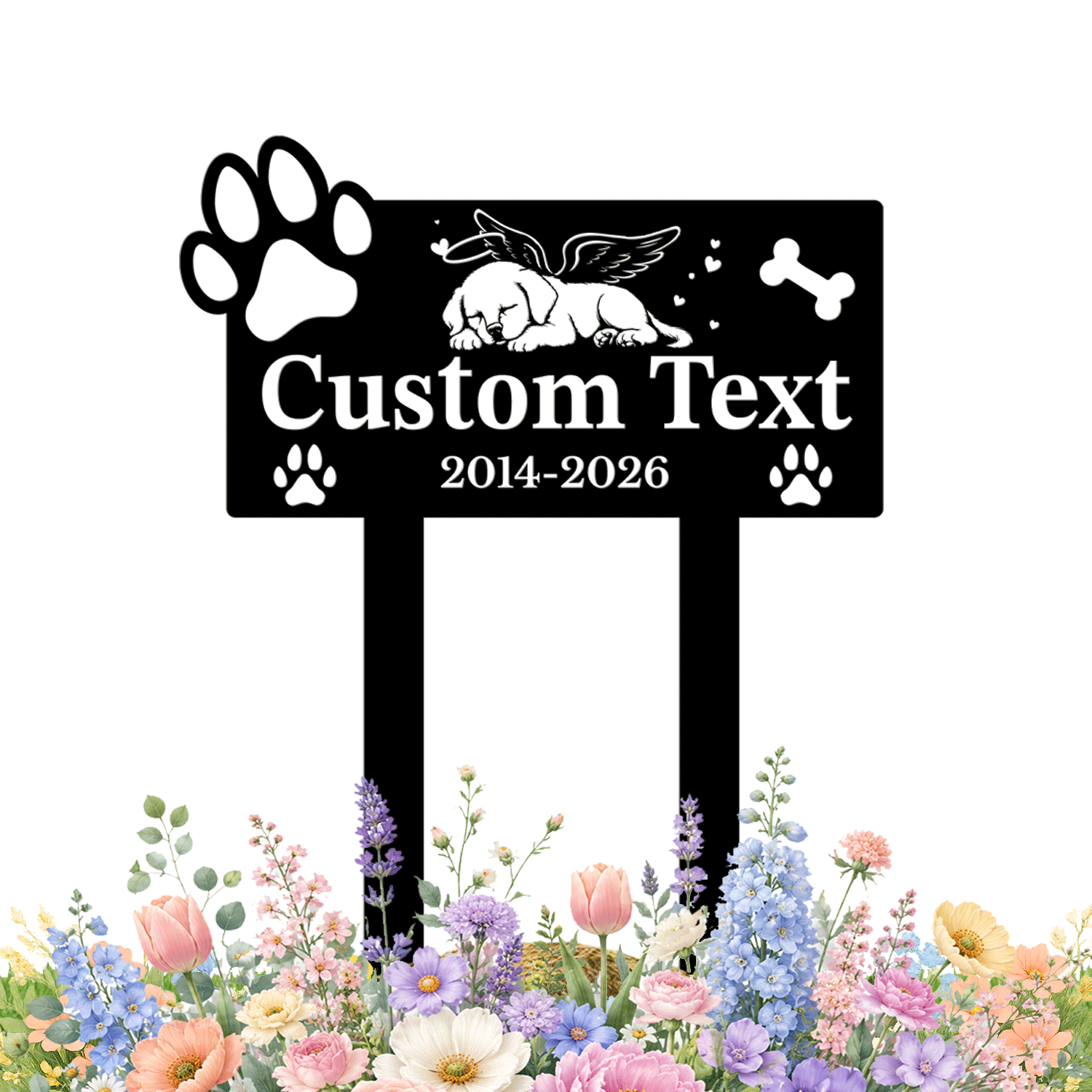 Personalized Dog Memorial Garden Stake | Custom Dog Memorial Metal Sign