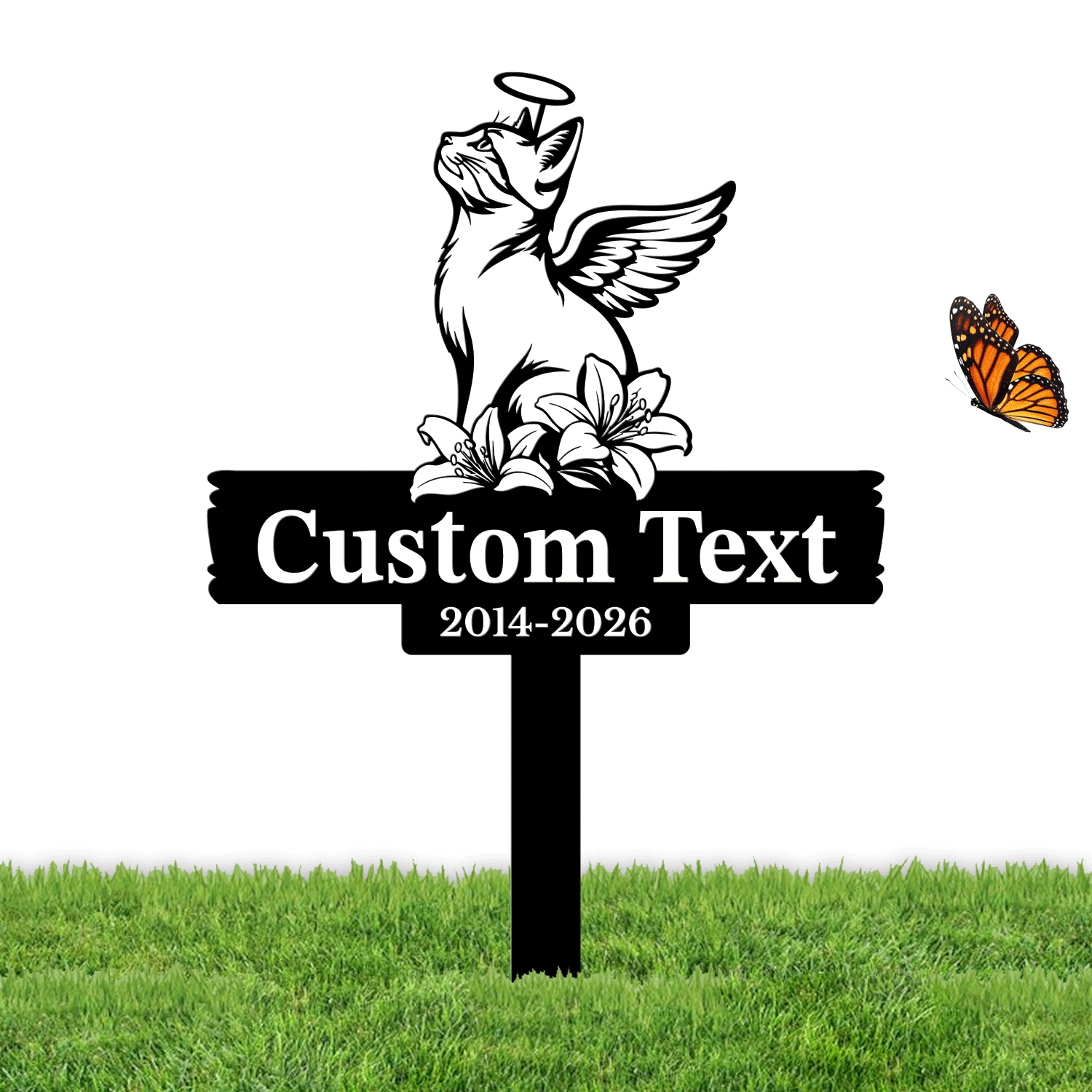 Personalized Cat Memorial Garden Stake | Custom Cat Memorial Metal Sign