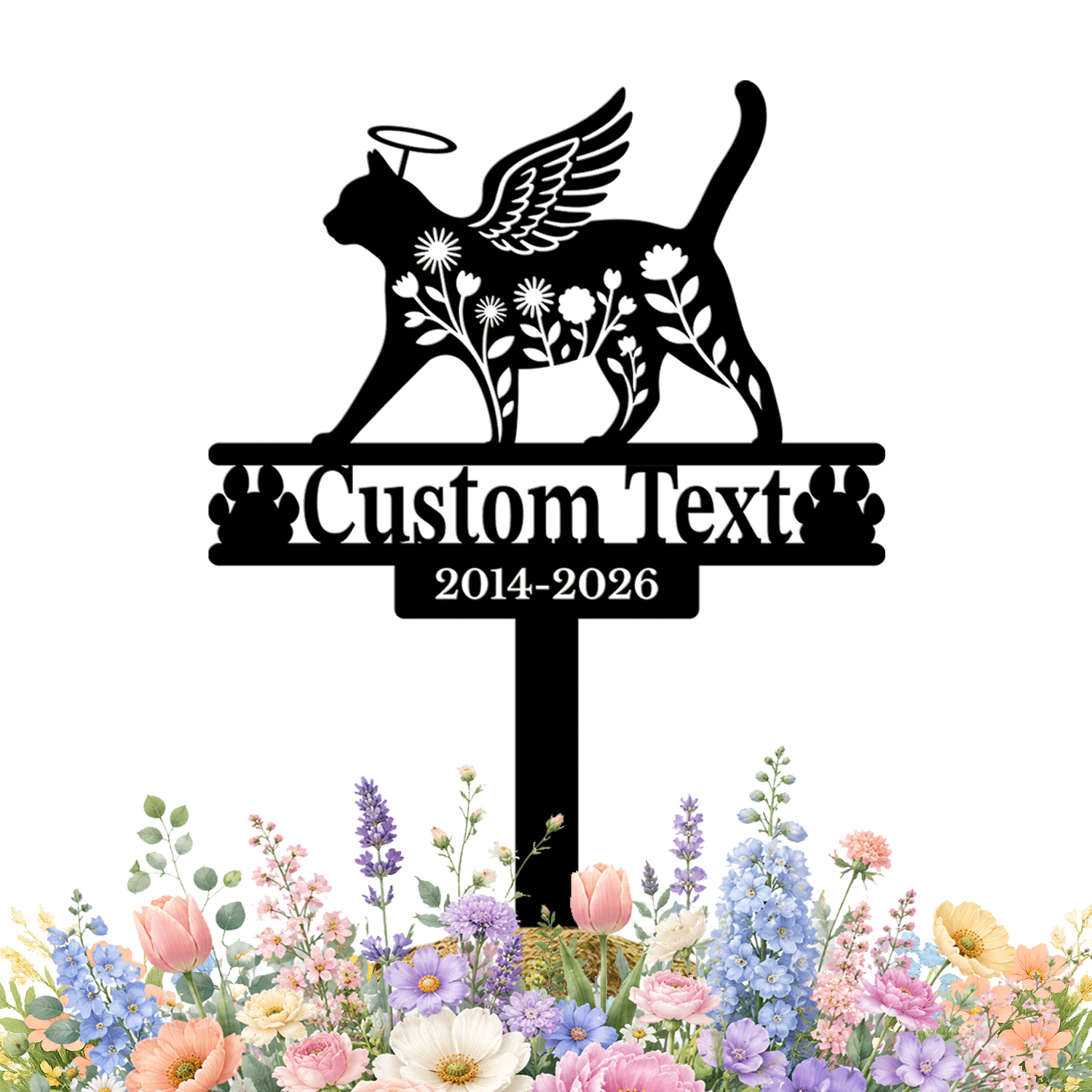 Personalized Cat Memorial Garden Stake | Custom Cat Memorial Metal Sign