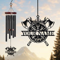 Personalized Viking Helmet Axe Wind Chime