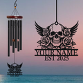 Personalized Skull Rose Wind Chime