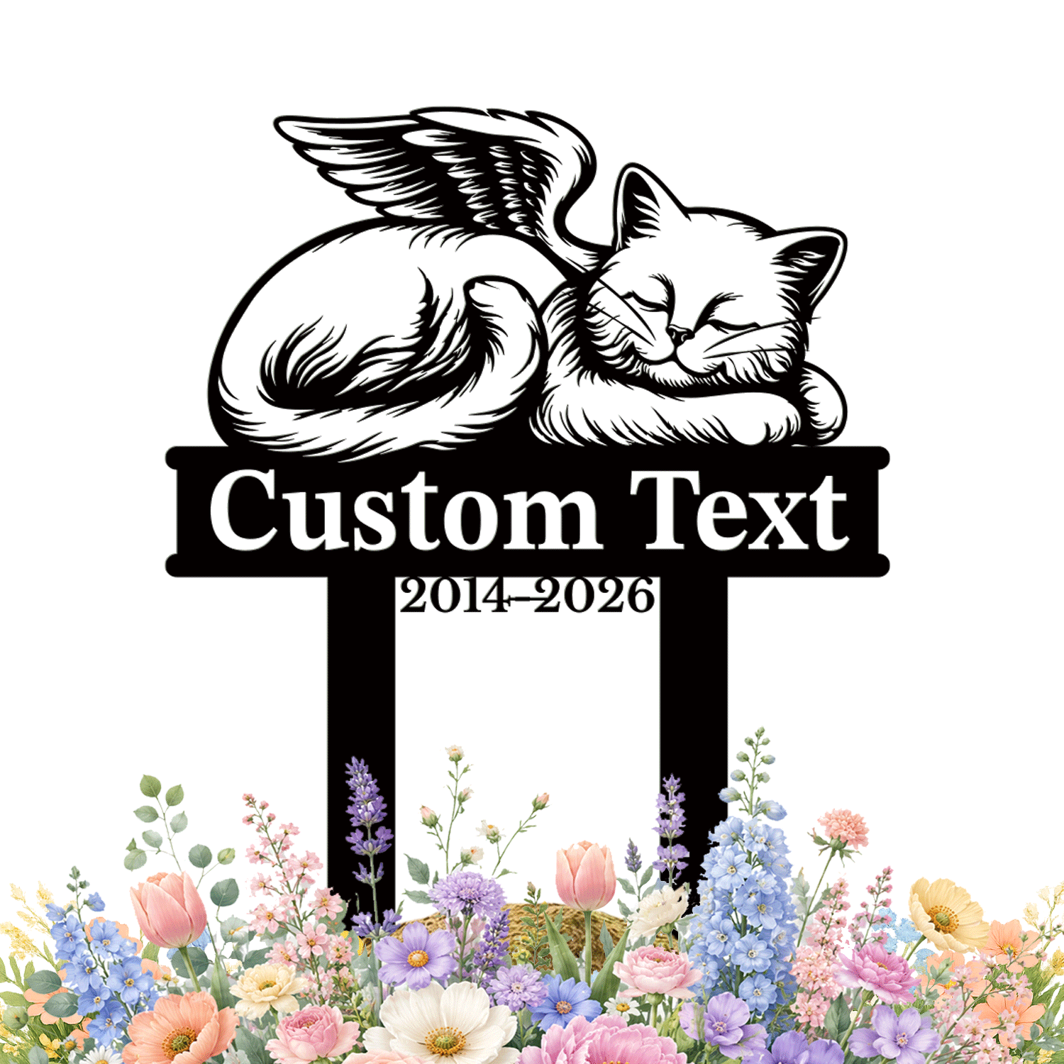 Personalized Cat Memorial Garden Stake | Custom Cat Memorial Metal Sign