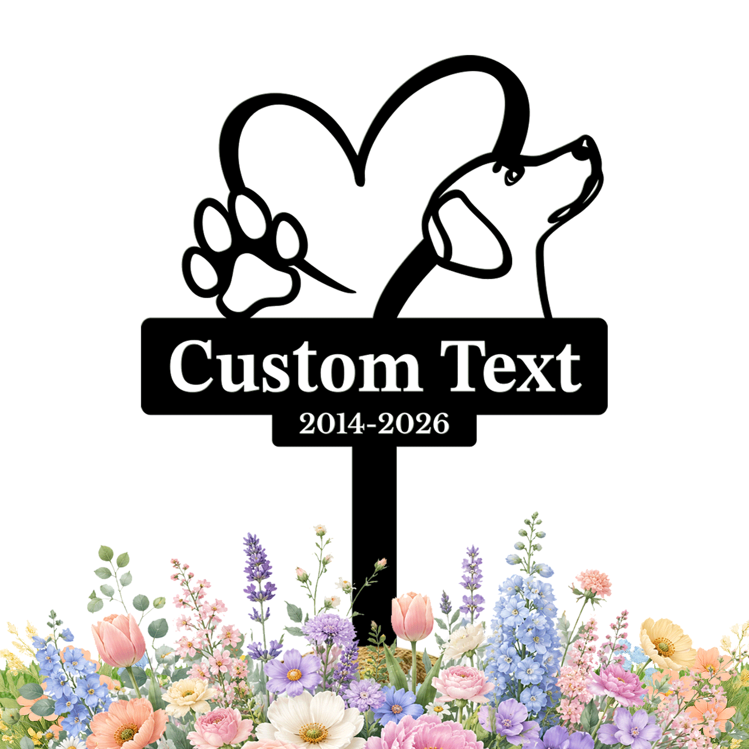 Personalized Dog Memorial Garden Stake | Custom Dog Memorial Metal Sign
