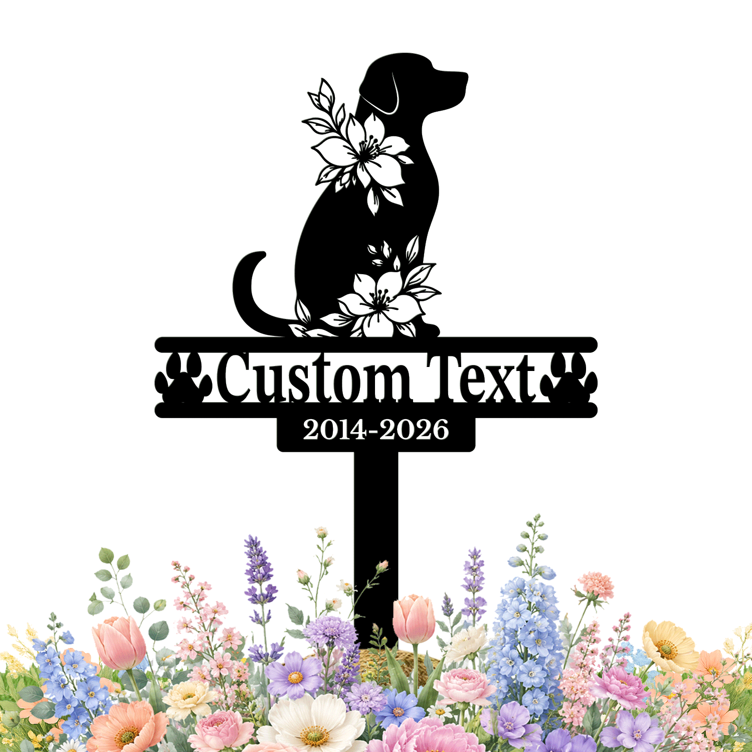Personalized Dog Memorial Garden Stake | Custom Dog Memorial Metal Sign