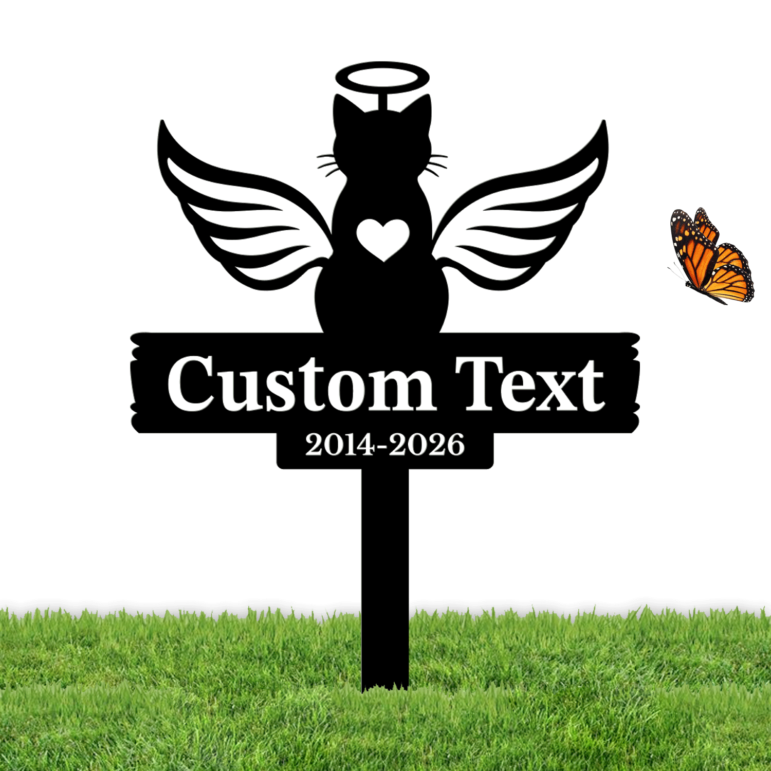 Personalized Cat Memorial Garden Stake | Custom Cat Memorial Metal Sign