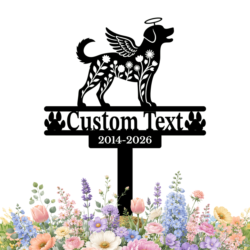 Personalized Dog Memorial Garden Stake | Custom Dog Memorial Metal Sign