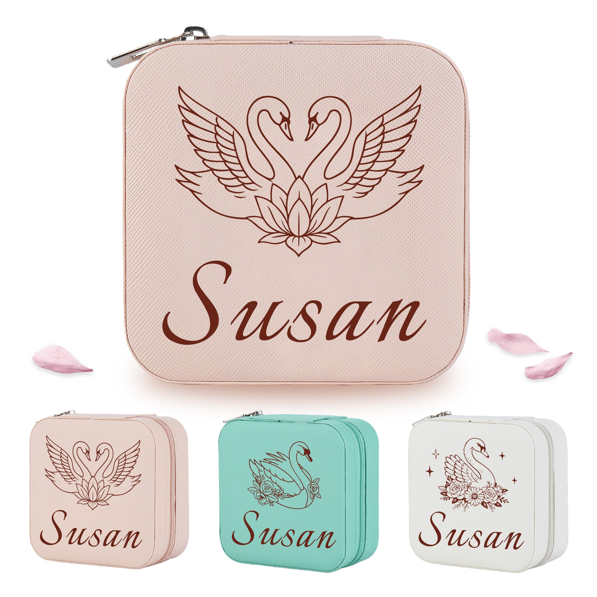 Personalized Swan Jewelry Box