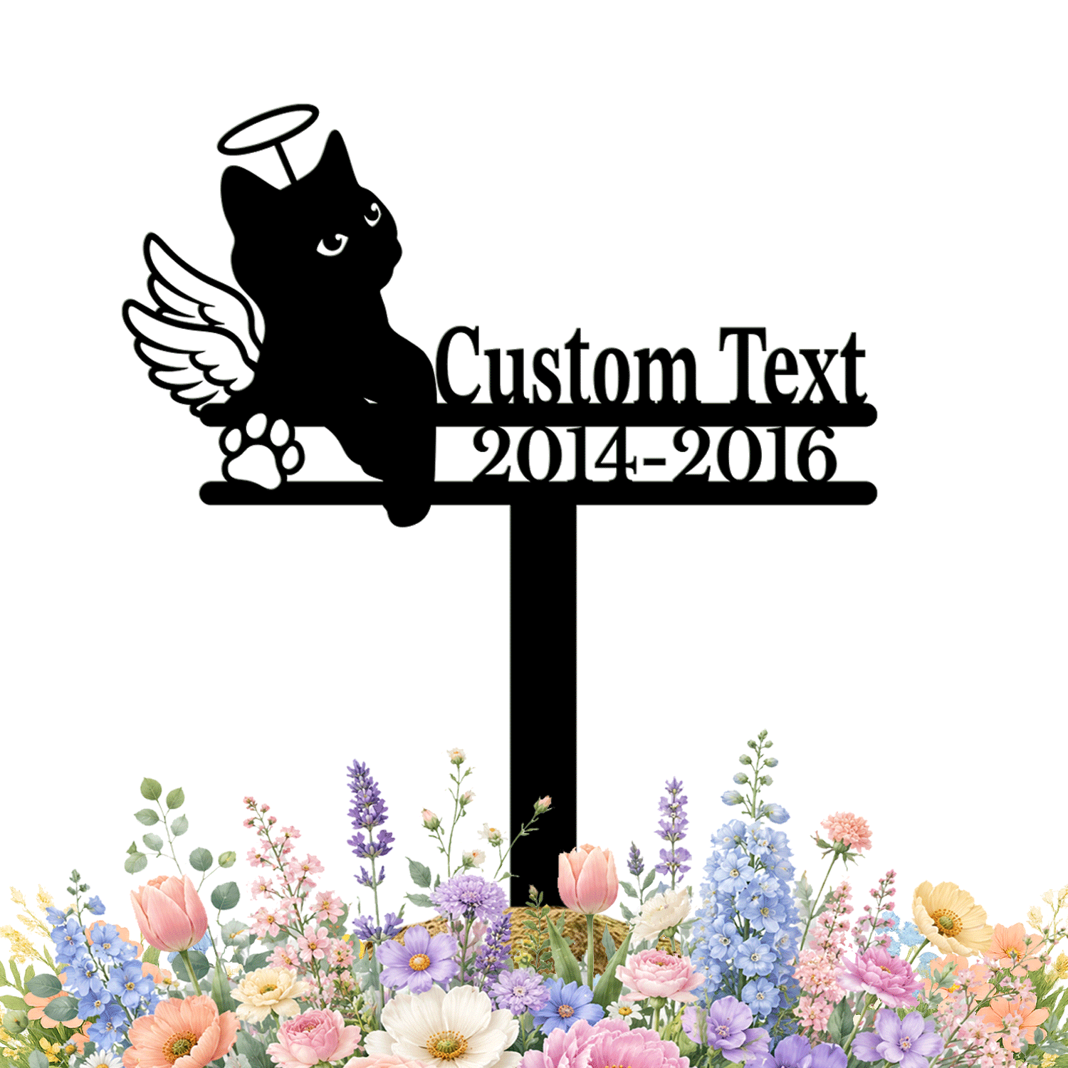 Personalized Cat Memorial Garden Stake | Custom Cat Memorial Metal Sign