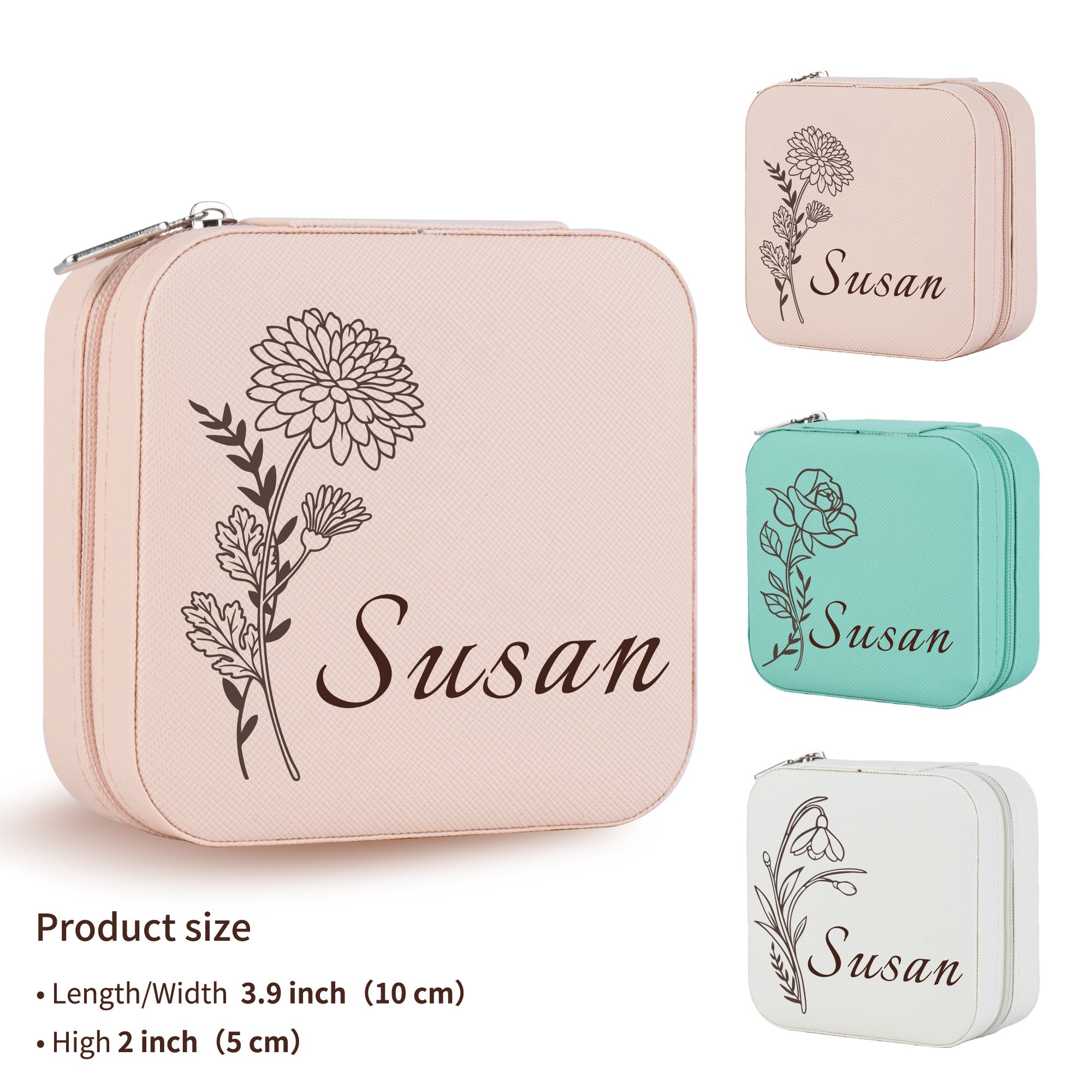 Personalized Birth Flower Jewelry Box