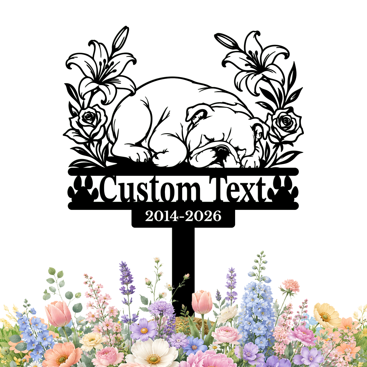 Personalized Dog Memorial Garden Stake | Custom Dog Memorial Metal Sign