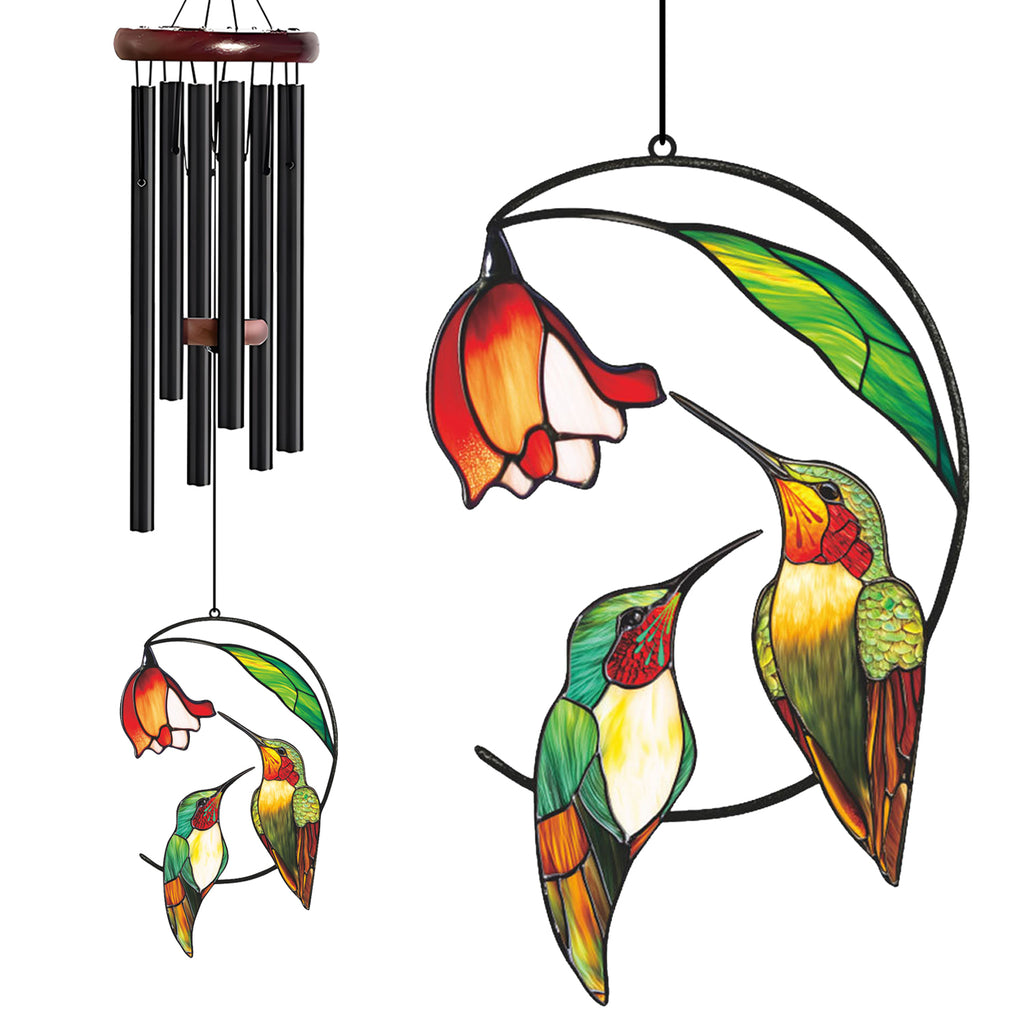 Hummingbird Wind Chime with Flower Accent – Style Wind 364