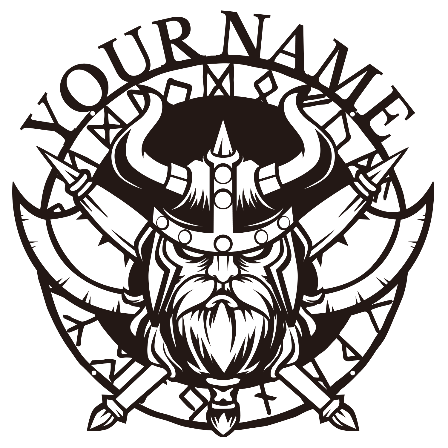 Personalized Viking Helmet Metal Sign, Custom Text Norse Wall Decor