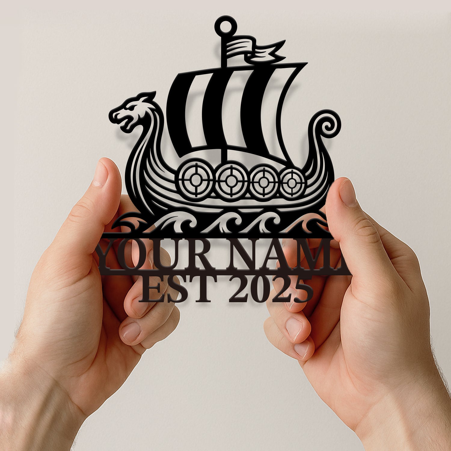 Personalized Viking Ship Wind Chime