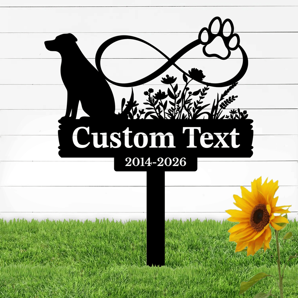 Personalized Dog Memorial Garden Stake | Custom Dog Memorial Metal Sign