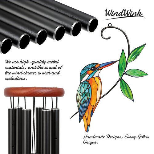 Colorful Kingfisher Bird Leaf Wind Chime – Style Wind 371