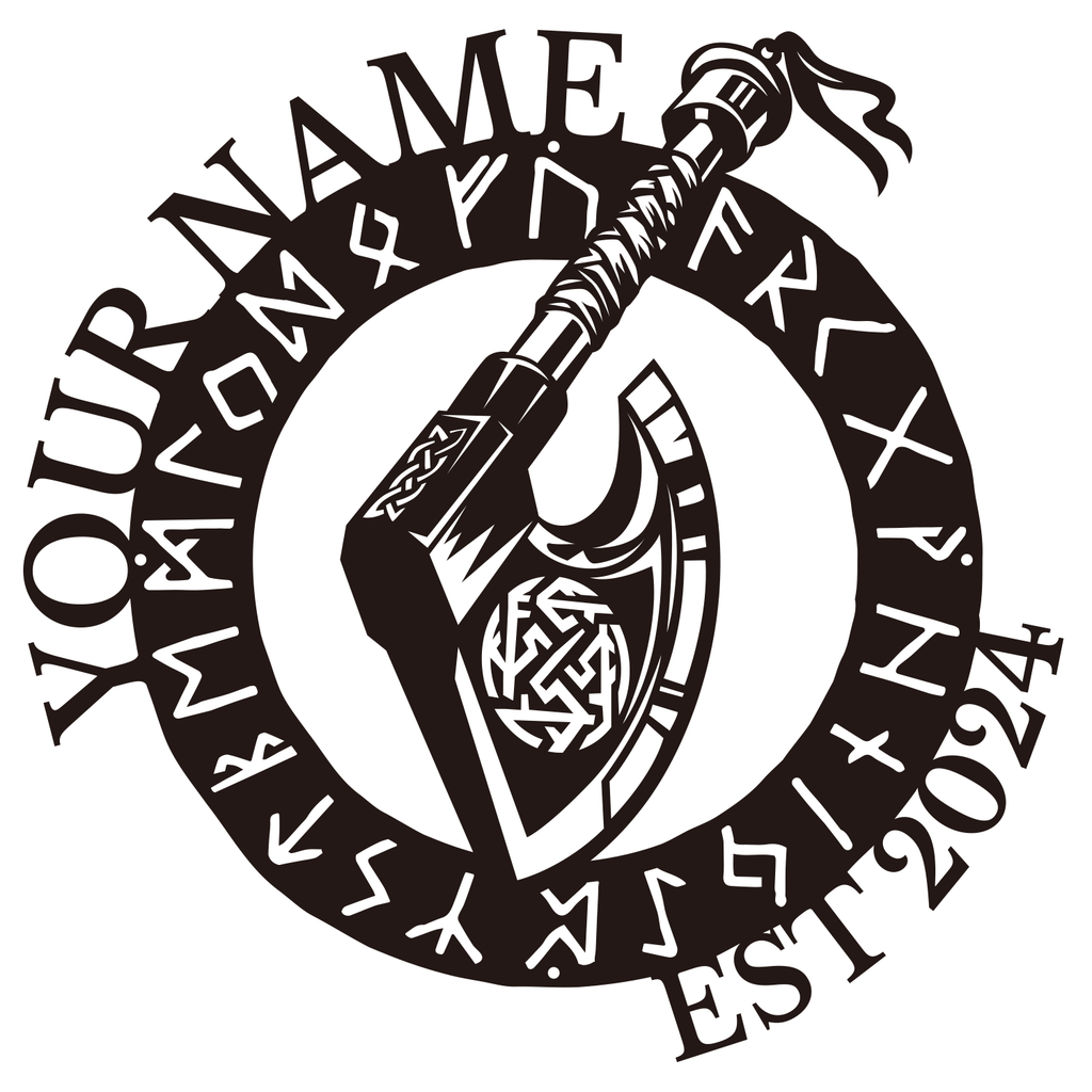 Personalized Viking Axe Metal Sign, Custom Text Norse Wall Decor