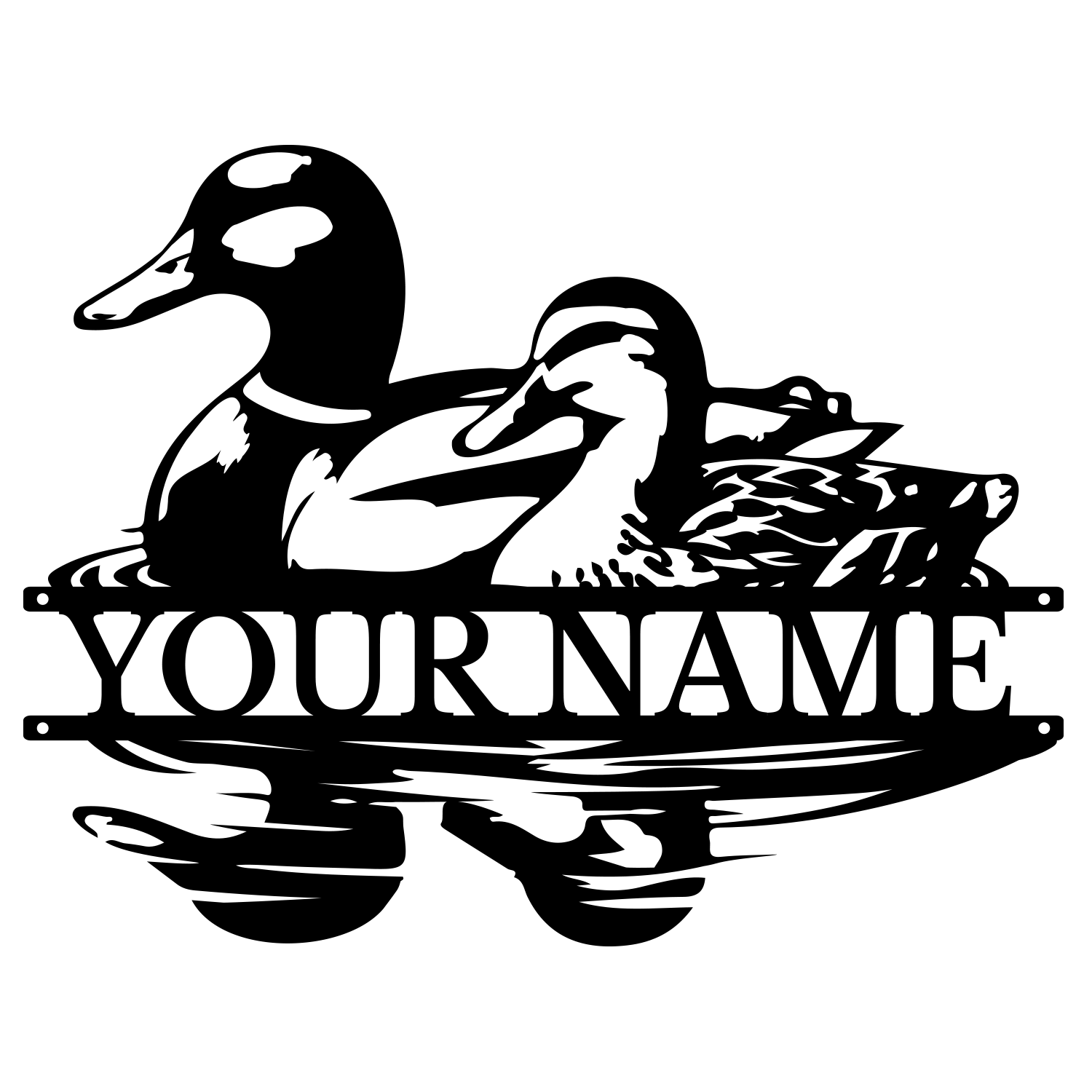 Personalized Duck Metal Sign, Custom Text Waterfowl Wall Decor