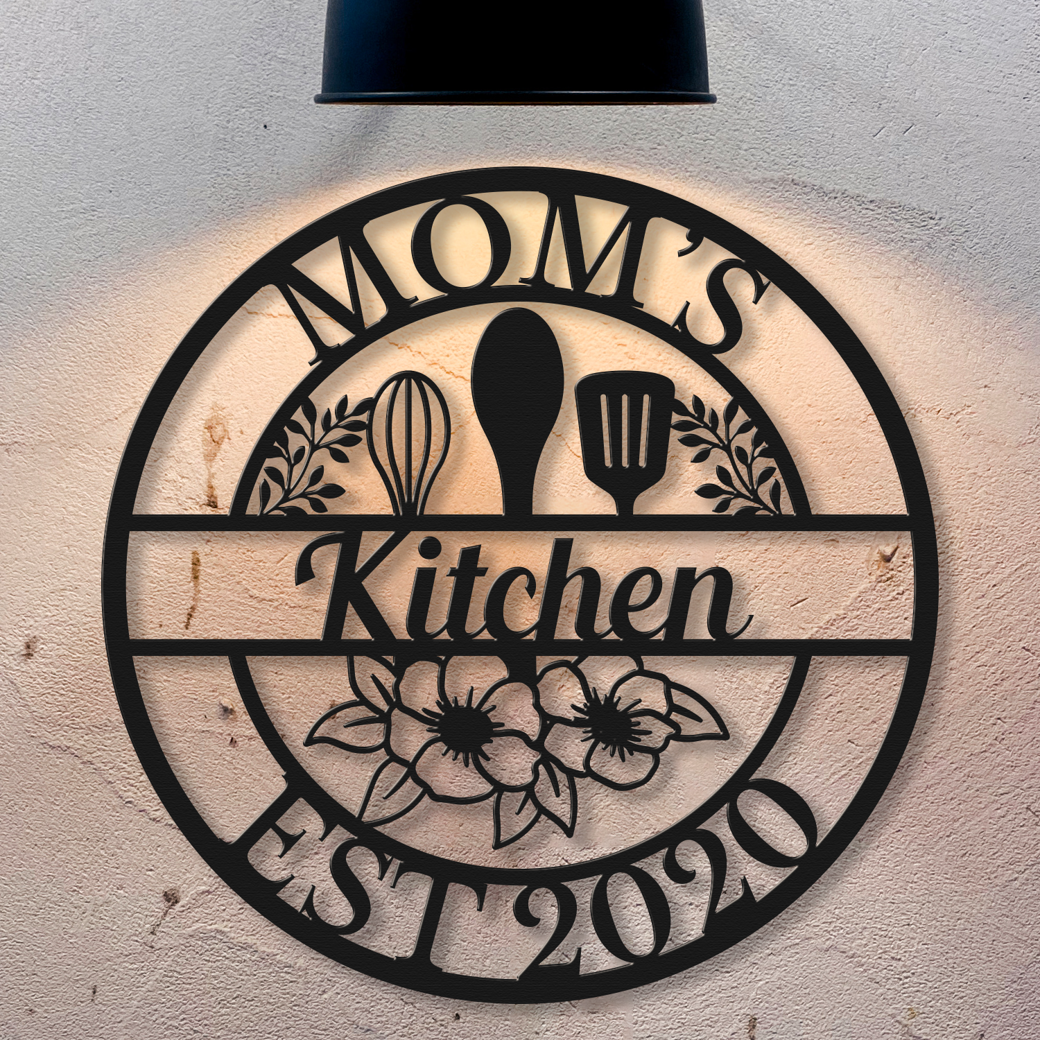 Personalized Mom's Kitchen Metal Sign | Custom Name & Established Year Wall Decor