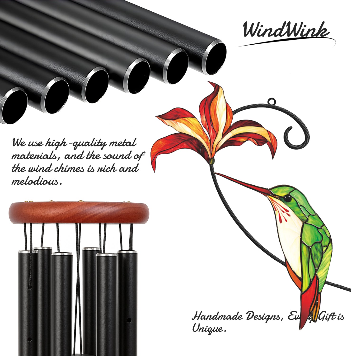 Hummingbird Lily Flower Wind Chime – Style Wind 370