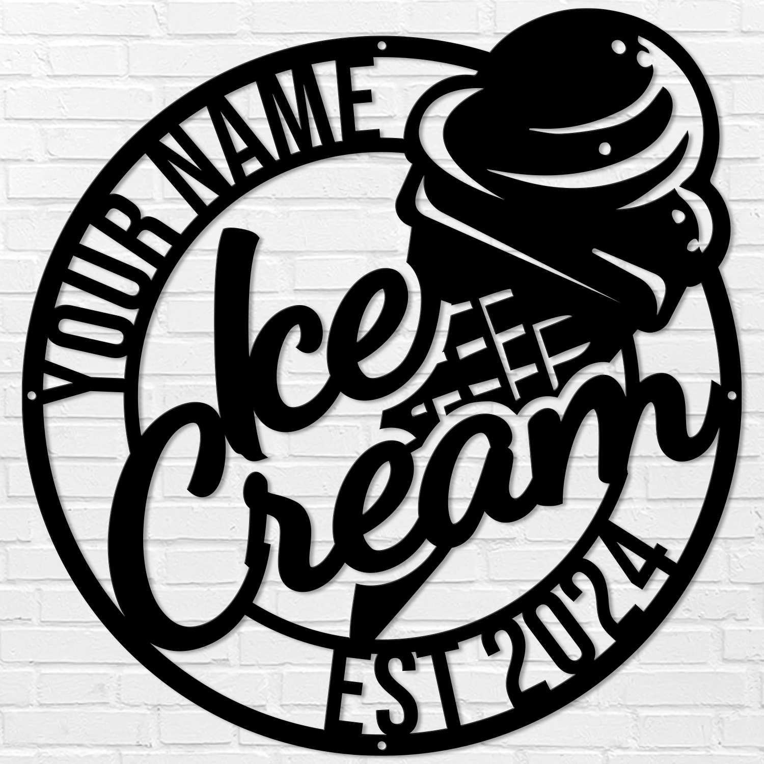 Custom Ice Cream Metal Sign