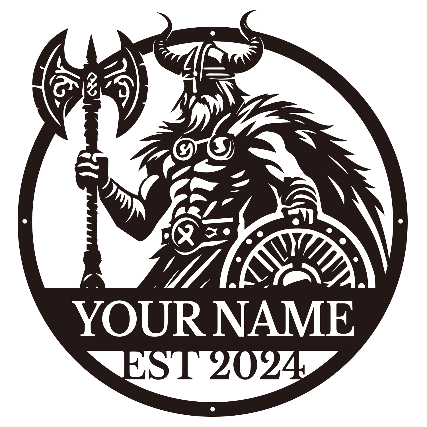 Personalized Viking Warrior Metal Sign, Custom Text Norse Wall Decor