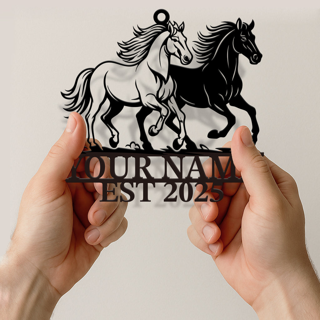 Personalized Two Horses Wind Chime
