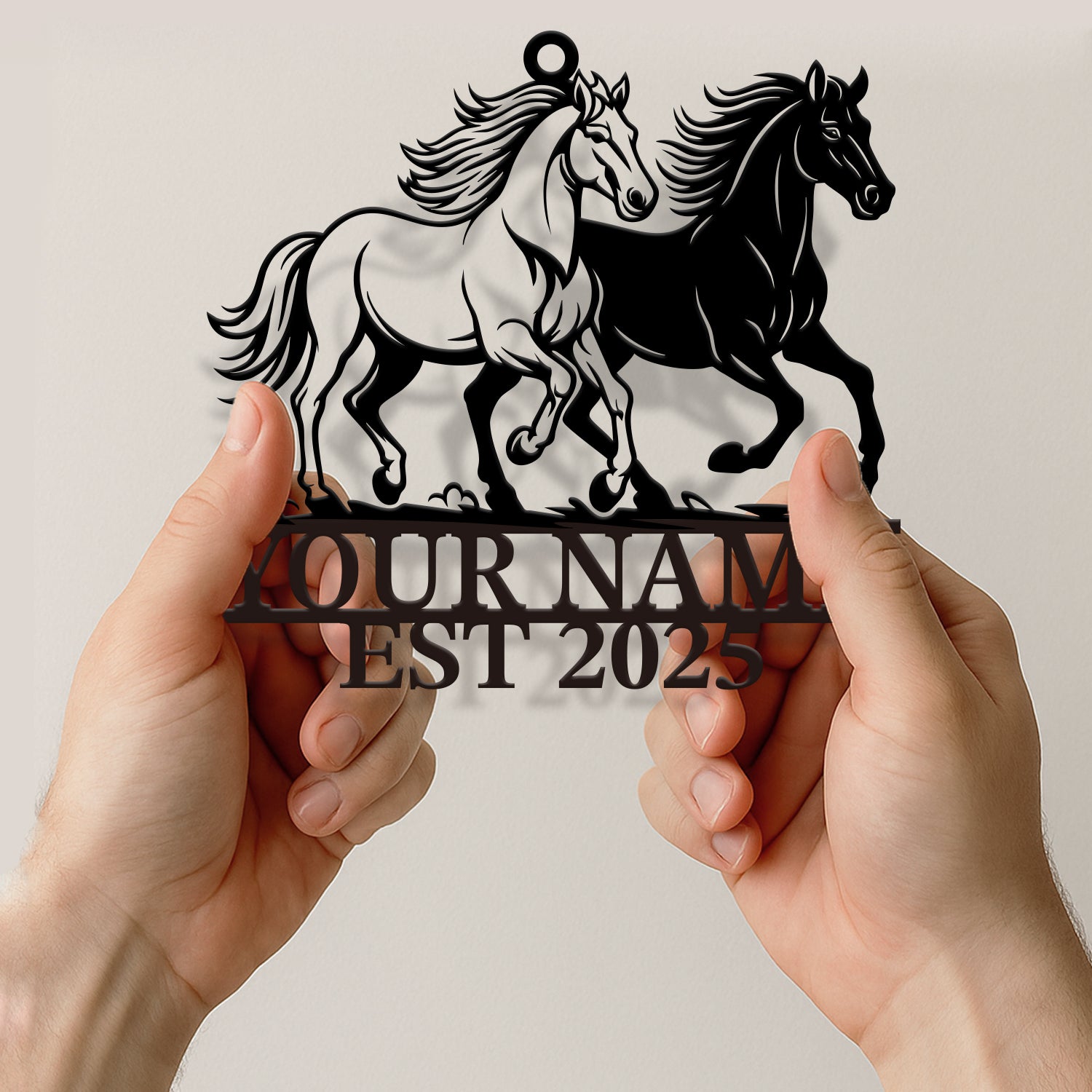 Personalized Two Horses Wind Chime