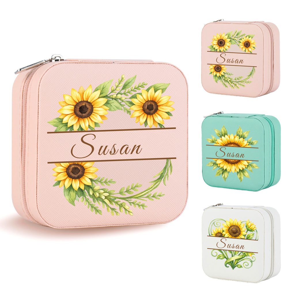 Personalized Sunflower Jewelry Box for Her