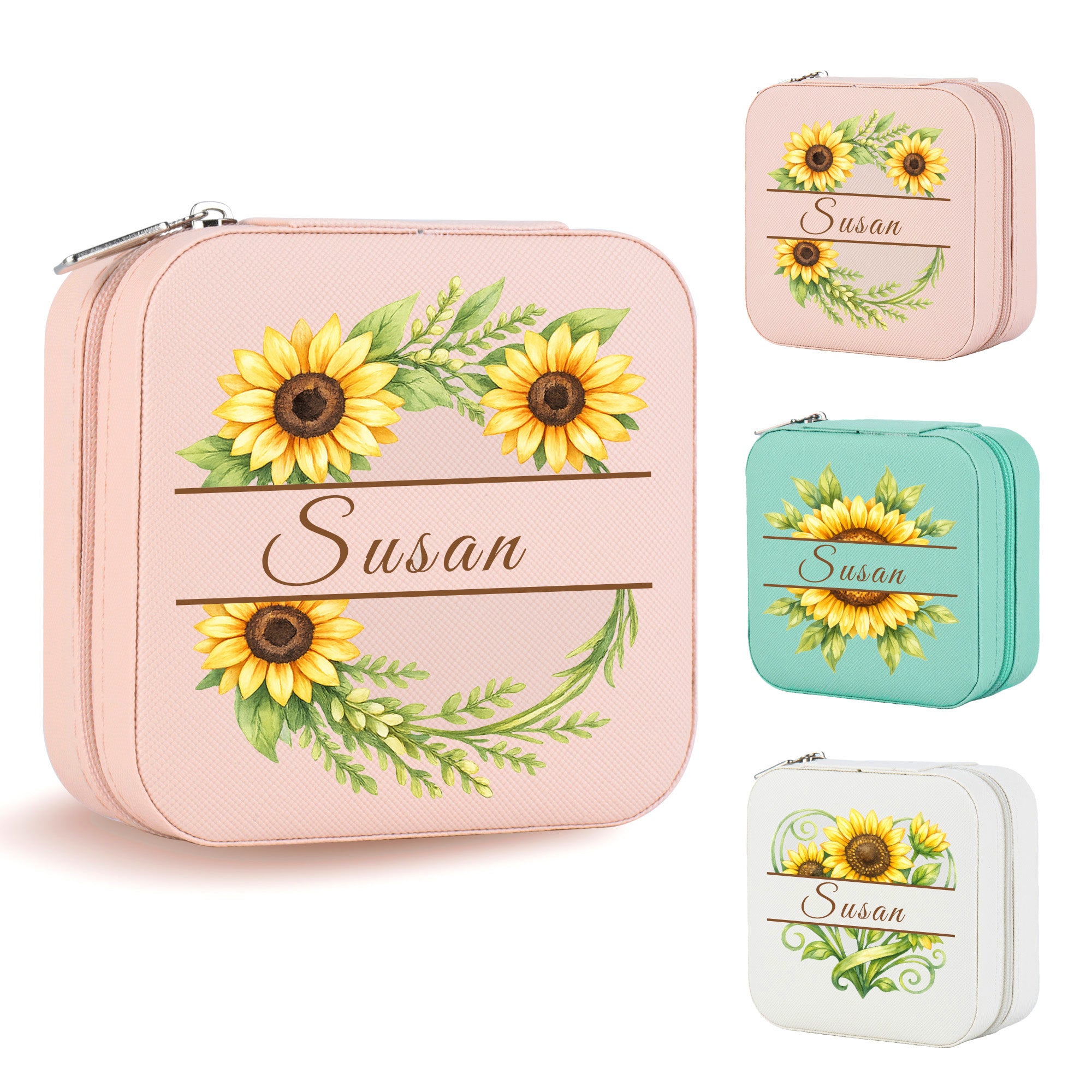Personalized Sunflower Jewelry Box for Her