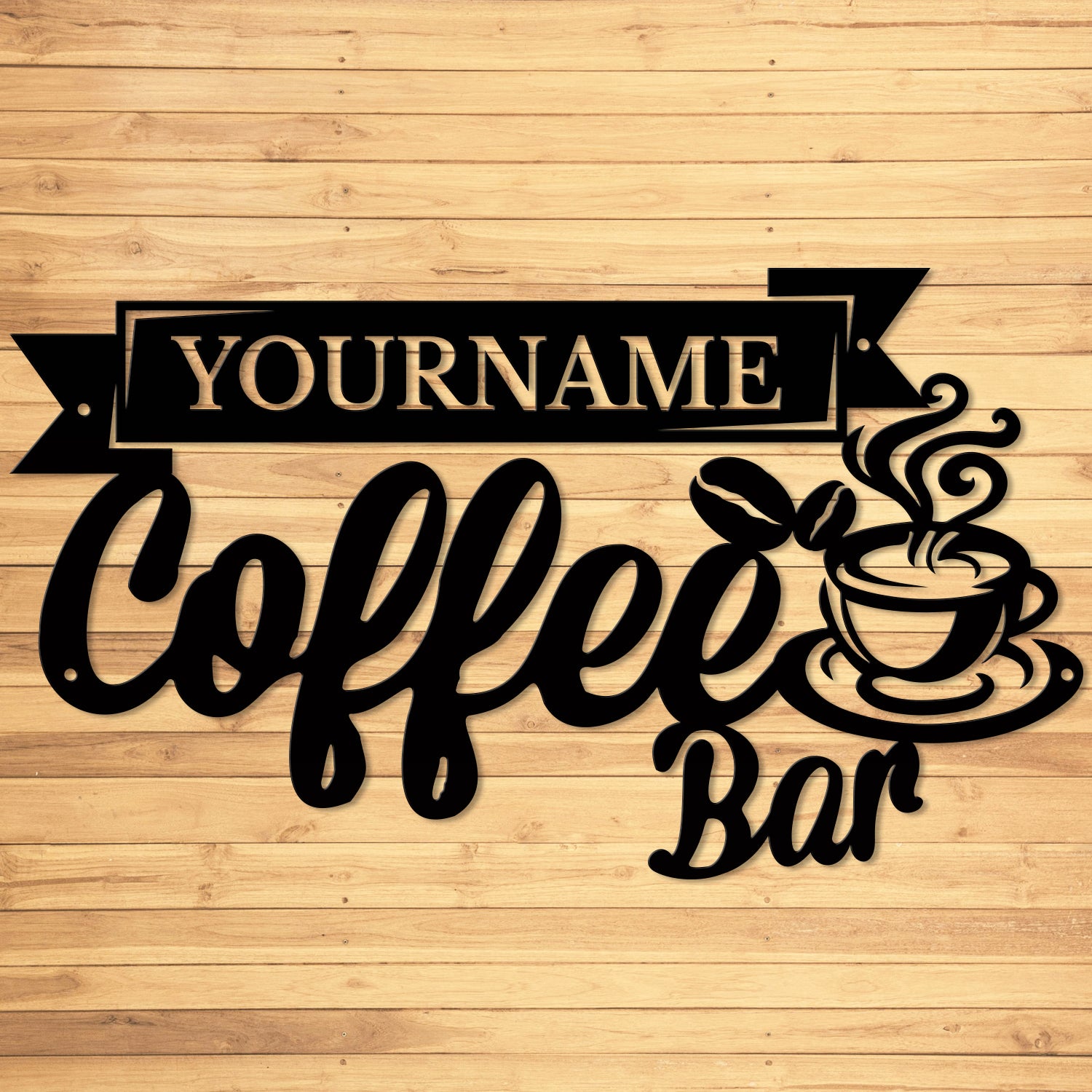 Custom Coffee Bar Metal Sign