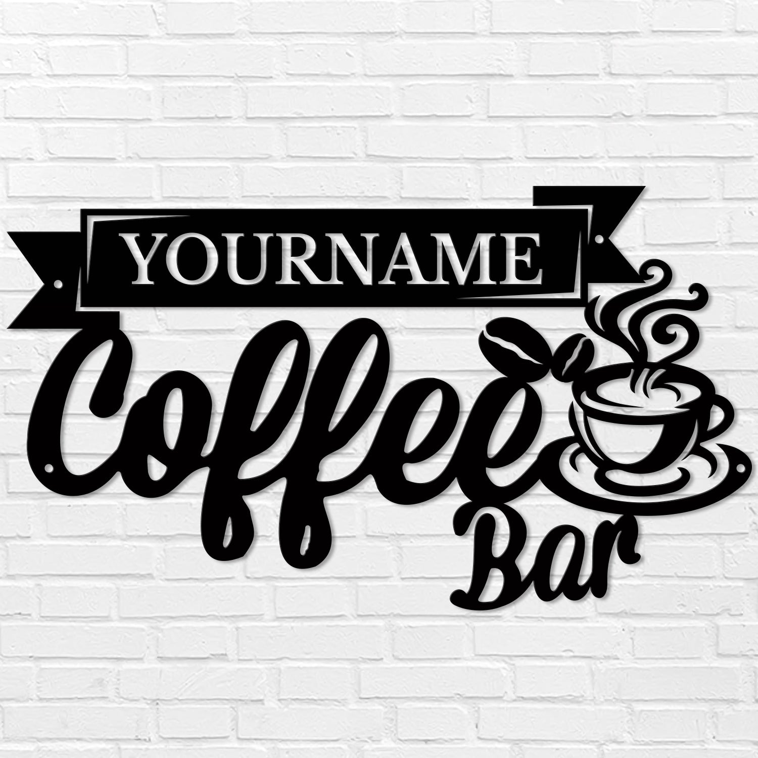 Custom Coffee Bar Metal Sign