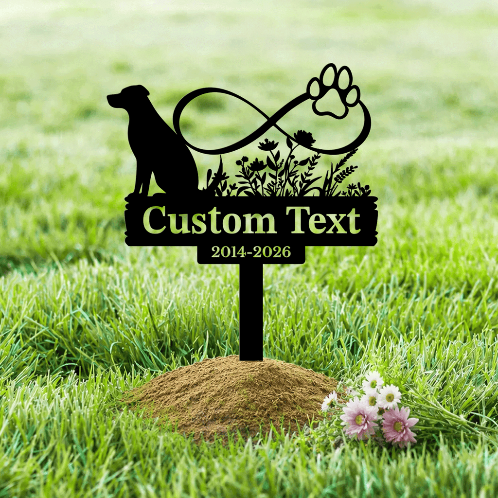 Personalized Dog Memorial Garden Stake | Custom Dog Memorial Metal Sign