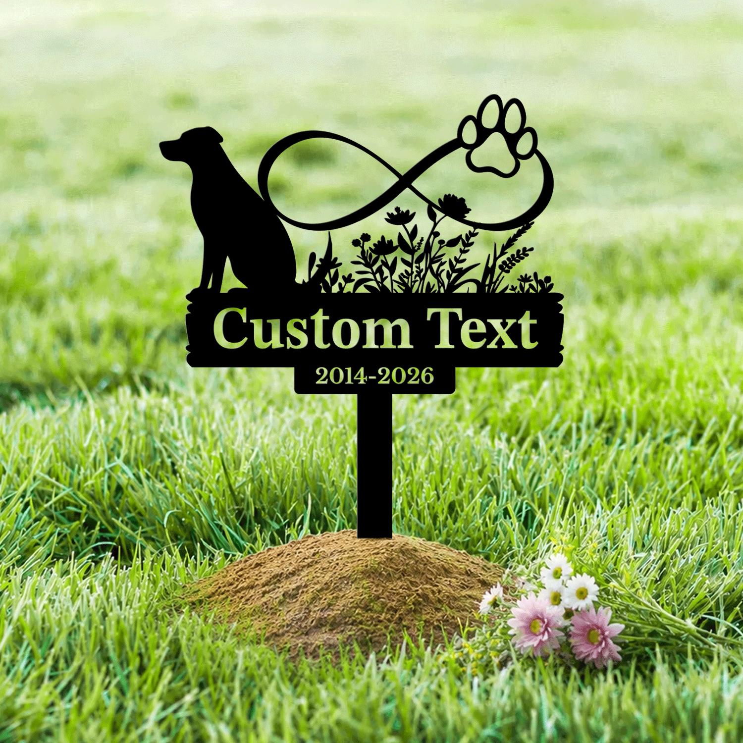 Personalized Dog Memorial Garden Stake | Custom Dog Memorial Metal Sign