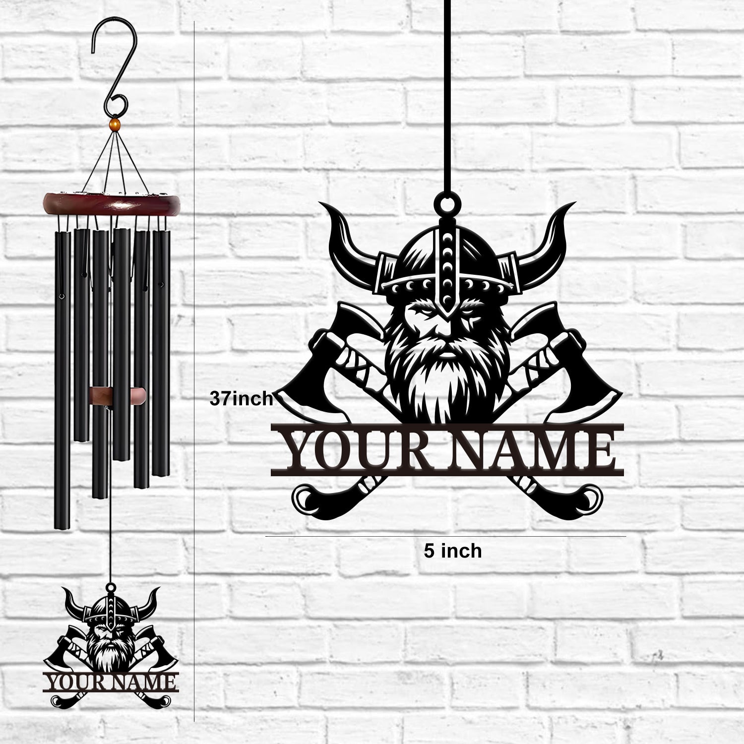 Personalized Viking Warrior Wind Chime