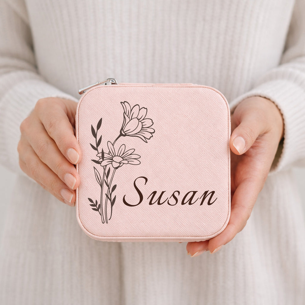 Personalized Birth Flower Jewelry Box